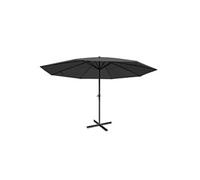 Parasol Meran Pro, sans volants Ø 5m polyester/alu 28 kg anthracite sans socle