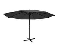 Parasol Meran Pro, Parasol Pour Marché Sans Volants Ø 5m Polyester/Alu 28 Kg Anthracite Sans Socle Gris