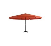 vidaXL Parasol avec m?t en aluminium 500 cm Terre cuite Orange