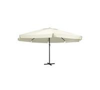Vidaxl Parasol De Jardin Avec Mât En Aluminium 600 Cm Blanc Sable