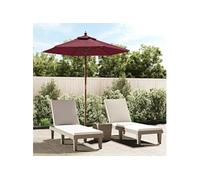 vidaXL Parasol de jardin avec mât en bois – Rouge bordeaux – 196x231 cm