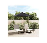 vidaXL Parasol de Jardin avec mât en Bois Noir 198x198x231 cm, Parasol, Parasol d'extérieur, Parasol de Patio, Parapluie, Parasol de terrasse