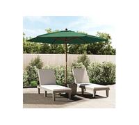 vidaXL Parasol de jardin avec mât en bois vert 299x240 cm