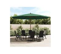 Parasol de jardin - VIDAXL - Mât en bois vert - 400x273 cm - Anti-UV et anti-décoloration
