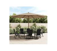 Parasol met houten paal 400x273 cm taupe363178