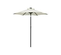 vidaXL Parasol de jardin 200x211 cm – Aluminium – Lumières LED – Sable