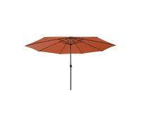 Vidaxl Parasol D'extérieur Avec Led Et Mât En Métal 400 Cm Terre Cuite