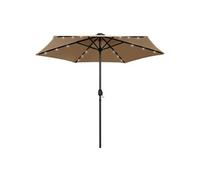 Parasol met LED-verlichting en aluminium paal 270 cm taupe47355