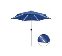 Vidaxl Parasol Avec Led Et Mât En Aluminium 300 Cm Bleu Azuré Bleu