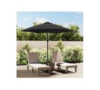 Parasol met LED-verlichting en stalen paal 300 cm antraciet44511