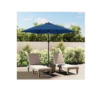Parasol met LED-verlichting en stalen paal 300 cm azuurblauw47135