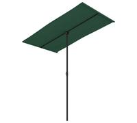 Parasol mobilier de jardin d'extérieur avec mât en aluminium 180 x 130 cm vert