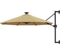 Parasol mural avec LEDs 300 cm Taupe