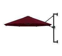 Parasol mural avec mât en métal 300 300 x 300 x 131 cm métal bordeaux