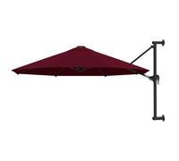 Parasol Mural avec Mât en Métal 300 cm Noir Pare-soleil Jardin Patio vidaXL