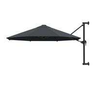 Parasol Mural avec Mât en Métal 300 cm Noir Pare-soleil Jardin Patio vidaXL