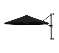 Parasol Mural avec Mât en Métal 300 cm Noir Pare-soleil Jardin Patio vidaXL