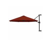Parasol Mural avec Mât en Métal Pare-soleil Parasol de Jardin Patio Terrasse Extérieur Anti-UV Anti-décoloration 300 47299