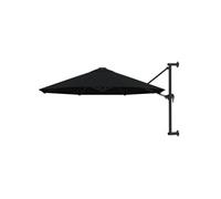 Parasol Mural avec Mât en Métal 300 cm Noir Pare-soleil Jardin Patio vidaXL