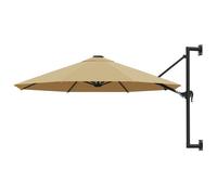Parasol mural avec mât métallique 300 cm 300 x 300 x 131 cm métal argentée