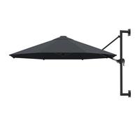 Parasol Mural Avec Mât Métallique 300 Cm Anthracite Helloshop26 02_0008685 Multicolore