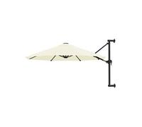 vidaXL Parasol Mural avec Mât Métallique 300 cm Sable Balcon Jardin Terrasse 44863