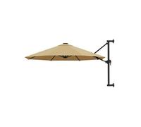 Parasol Mural avec Mât Métallique 300 cm Taupe Balcon Jardin Terrasse 44866