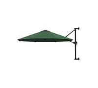 Parasol Mural avec Mât Métallique 300 cm Vert Balcon Jardin Terrasse 44864