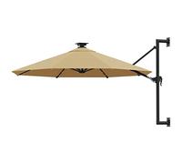 vidaXL Parasol Mural de Jardin avec LED, Pare-soleil de Patio, Abri de Soleil, Parasol de Terrasse Arrière-cour Extérieur, 312525