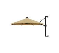 Parasol mural de jardin avec LED 300 cm taupe