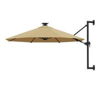Parasol Mural de Jardin avec LED Pare-soleil Abri de Soleil Patio Noir vidaXL