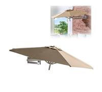Parasol Mural Déporté Extérieur - pour Terrasse, Balcon Et Jardin - Télescopique Et Inclinable - Aluminium Et Polyester - Ronde 220/250cm(Khaki,220cm/7.7ft)