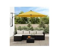 vidaXL Parasol mural jaune 290 cm, parasol de jardin, parasol d'extérieur, parasol de patio, parapluie, parapluie 362892 Jaune G