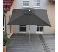 Parasol N23, parasol de jardin, 2x3m rectangulaire inclinable, polyester/alu 4,5kg protection UV 50+ ~ anthracite