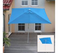 Parasol N23, parasol de jardin, 2x3m rectangulaire inclinable, polyester/alu 4,5kg protection UV 50+ ~ bleu