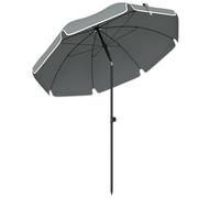 Parasol Nussdorf inclinable 150 cm protection solaire gris foncé stable plage