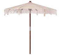 Parasol Octogonal En Extérieur Design Bohème Ambiance Cosy 252.5 X 252.5 X 260 Cm En Coton Crème Helloshop26 02_0058830