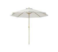 Outsunny Parasol droit de jardin inclinable à manivelle style bohème 8 baleines Ø265×244 cm blanc