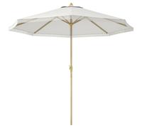 Parasol Octogonal Inclinable Ø 2,65 X 2,44h M Mât Baleine Métal Aspect Bois Polyester Haute Densité 180 G/M² Blanc