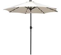 Outsunny Parasol de jardin Parasol droit Parasol octogonal inclinable Ø 2,7 x 2,4 m lumineux solaire 24 LED polyester haute densité 180 g/m² crème