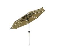 Parasol Octogonal Inclinable Led Ø 2,7 X 2,4 M Kaki Vert