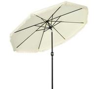 Outsunny Parasol de jardin rond inclinable Ø 268 cm – polyester haute densité, franges, crème