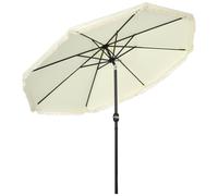 Parasol Octogonal Inclinable Ø 2,68 X 2,32h M Mât Acier Noir Polyester Haute Densité 180 G/M² Crème