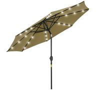Parasol Octogonal Inclinable Led Ø 2,7 X 2,4 M Kaki Vert