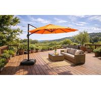 Parasol octogonal Targa Ø 350 cm déporté en aluminium de Kocoon : Vert