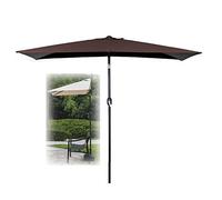 Parasol Outdoor Half Umbrella Polyester Autoterre avec Manche à manivelle, Half Rectangular Market Garden Parasol Wall Wall Umbrella, 250x130 cm, 200x100cm, pour Le Patio de terrasse de extérieur