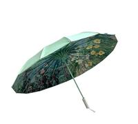 Parasol，Parapluie De Voyage Automatique À 16 Baleines, Compact, Léger, Pliable en Trois, Coupe-Vent Et Protection UV.-Vert-A