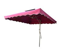 Parasol,Patio Offset Umbrella, Canopy Shade with Cross Base Sun Protection for Outdoor/Gardens/Balcony/Patio Rectangular Garden Parasol (Green) (Red