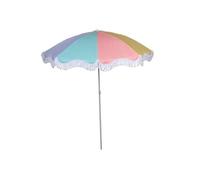 Parasol De Plage Arti Casa Ø160 Cm ¿ Mât Réglable 115¿190 Cm ¿ Parasol Léger Avec Toile Colorée ¿ Pour Plage, Jardin Ou Voyage ¿ Protection Uv En Extérieur Blanc