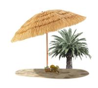 Parasol Plage Hawaïen Dia 2M - RELAX4LIFE - Parasol Paille Tropicale 8 Baleines - 30 Angle Incliné - Exotique Portable Balcon Patio
